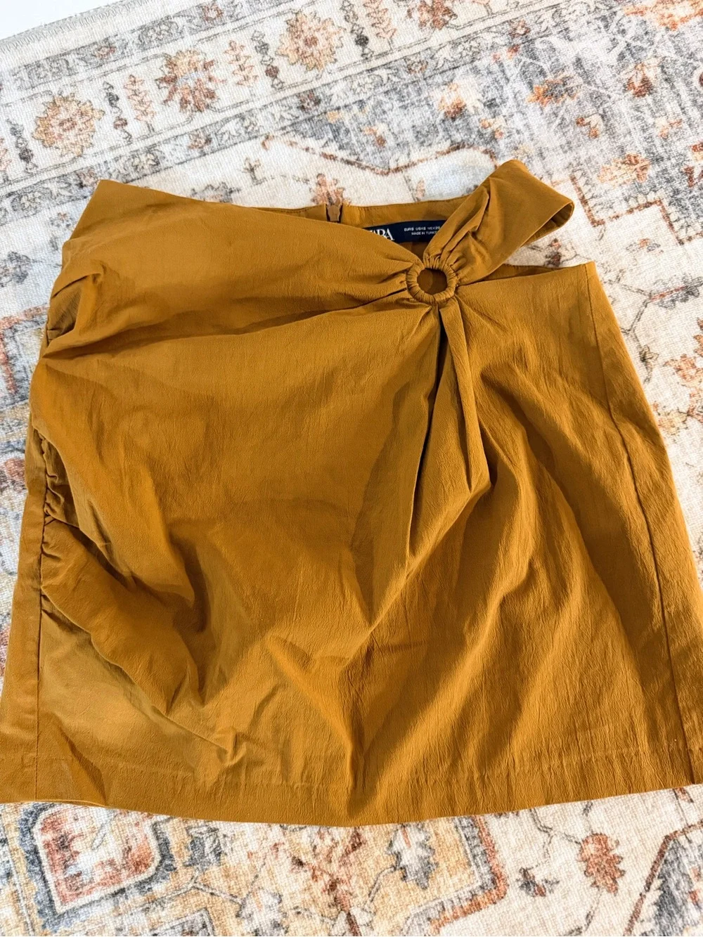 Zara brown mini skirt with hip cut out